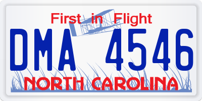 NC license plate DMA4546