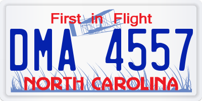 NC license plate DMA4557