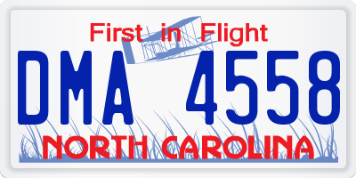 NC license plate DMA4558