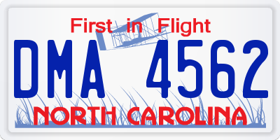 NC license plate DMA4562
