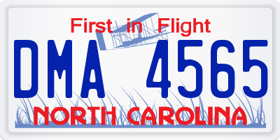 NC license plate DMA4565