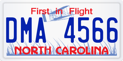 NC license plate DMA4566