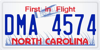 NC license plate DMA4574
