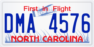 NC license plate DMA4576