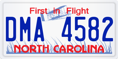 NC license plate DMA4582
