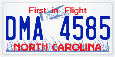 NC license plate DMA4585