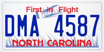 NC license plate DMA4587