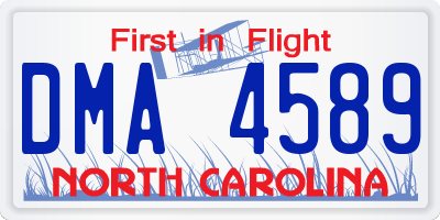 NC license plate DMA4589