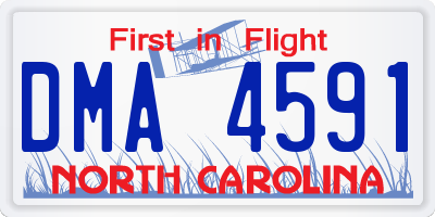 NC license plate DMA4591