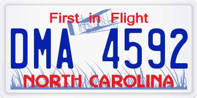 NC license plate DMA4592