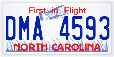 NC license plate DMA4593