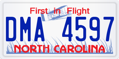 NC license plate DMA4597