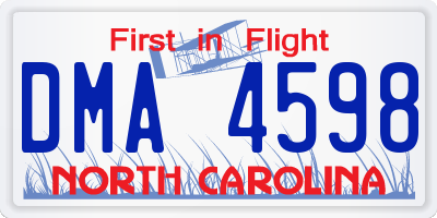 NC license plate DMA4598
