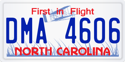 NC license plate DMA4606