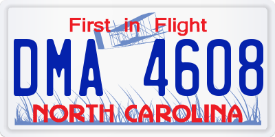 NC license plate DMA4608