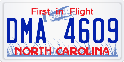 NC license plate DMA4609