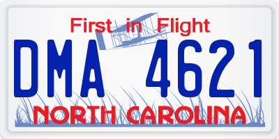 NC license plate DMA4621