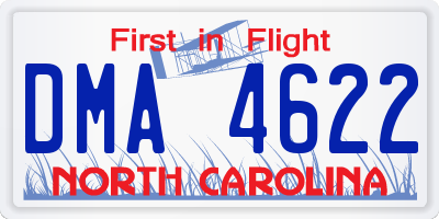 NC license plate DMA4622