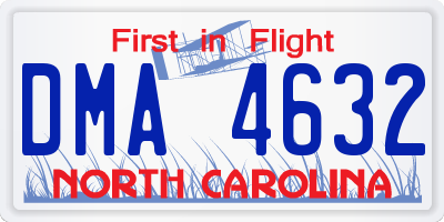 NC license plate DMA4632