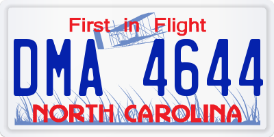 NC license plate DMA4644