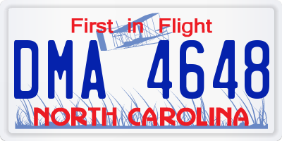 NC license plate DMA4648
