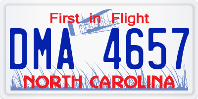 NC license plate DMA4657