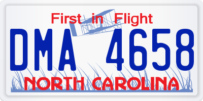NC license plate DMA4658