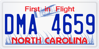 NC license plate DMA4659
