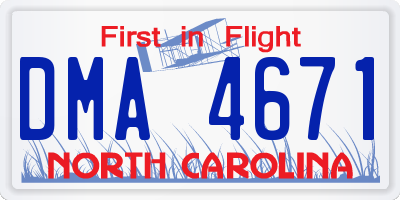 NC license plate DMA4671