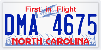 NC license plate DMA4675