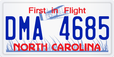 NC license plate DMA4685