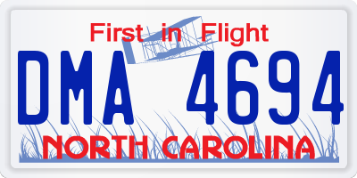 NC license plate DMA4694