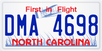 NC license plate DMA4698