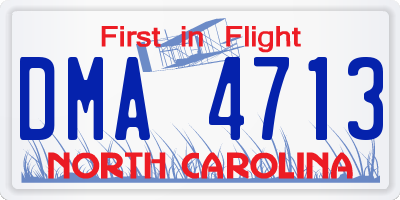 NC license plate DMA4713