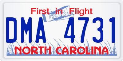 NC license plate DMA4731