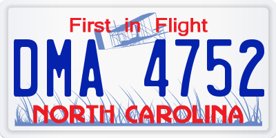 NC license plate DMA4752