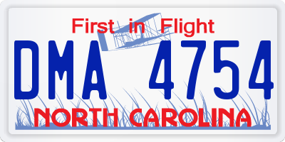 NC license plate DMA4754
