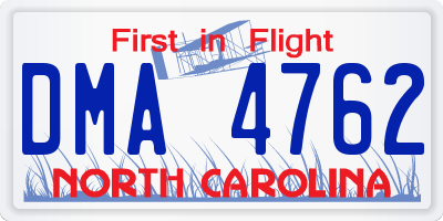 NC license plate DMA4762