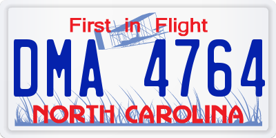 NC license plate DMA4764