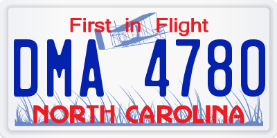 NC license plate DMA4780