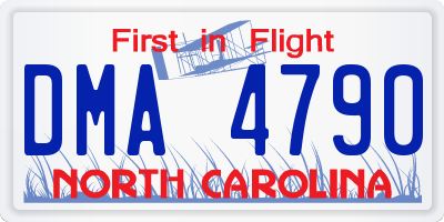 NC license plate DMA4790