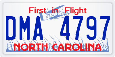 NC license plate DMA4797