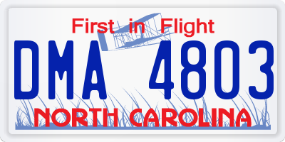 NC license plate DMA4803