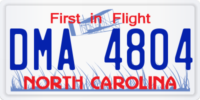 NC license plate DMA4804