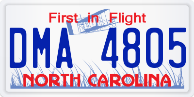 NC license plate DMA4805