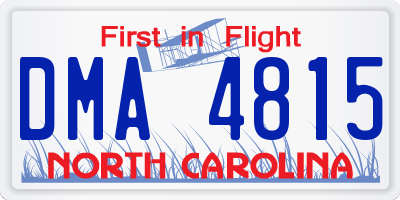 NC license plate DMA4815