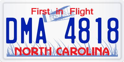 NC license plate DMA4818