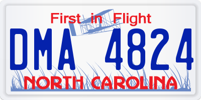 NC license plate DMA4824