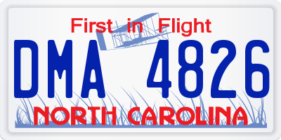 NC license plate DMA4826