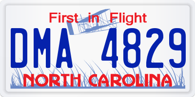 NC license plate DMA4829